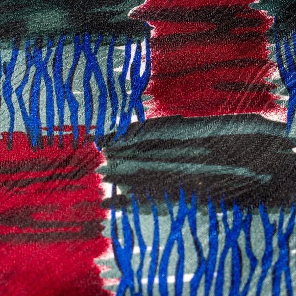 Vintage J. Garcia Wetlands 1 Gray Red Abstract 100% Silk Mens Designer Tie - Picture 5 of 5